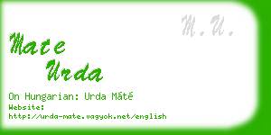 mate urda business card