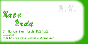 mate urda business card